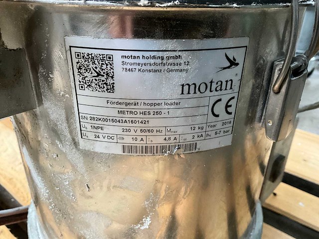 2016 motan metro-hes 250 vacuüm hopper / feeder - afbeelding 5 van  5