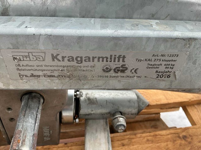 2016 muba kal 275 krachtarmlift / montagelift - afbeelding 7 van  7