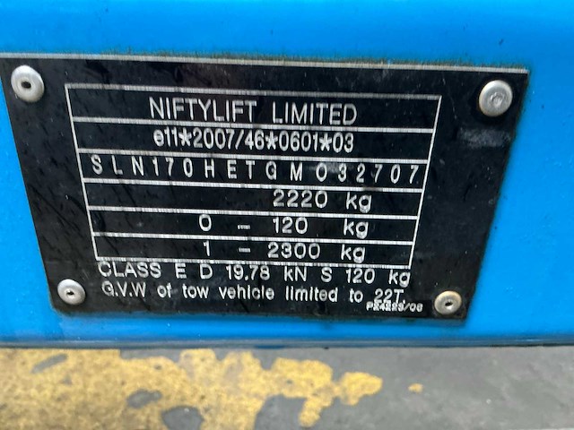 2016 niftylift 170het mk1b hoogwerkeraanhangwagen - afbeelding 26 van  32