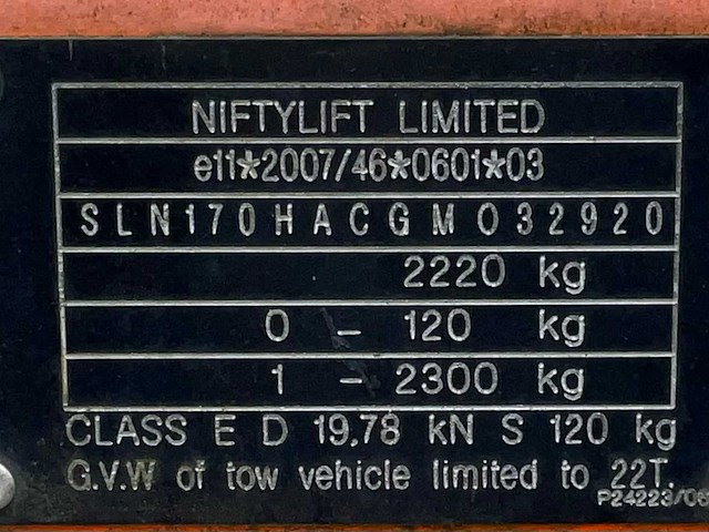 2016 niftylift nifty 170 hac hoogwerker aanhangwagen - afbeelding 24 van  30