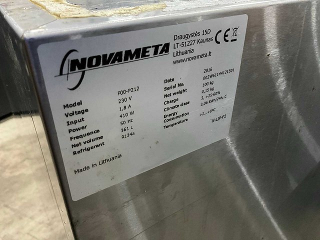 2016 novameta p00-p212 koelwerkbank - afbeelding 8 van  8
