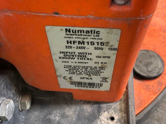 2016 numatic hfm 1515 boen-/schuurmachine - 450mm - afbeelding 5 van  6