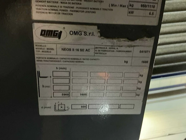 2016 omg neos 16 reachtruck - afbeelding 2 van  10
