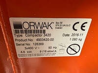 2016 orwak compactor 3420 verticale balenpers / afvalpers - afbeelding 3 van  11