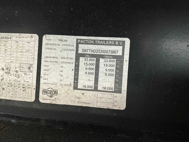 2016 pacton thd.233 oplegger - afbeelding 7 van  31