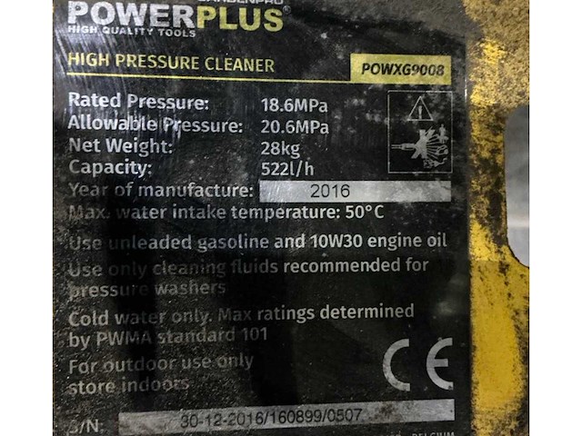 2016 powerplus powxg9008 hogedrukreiniger - afbeelding 2 van  10
