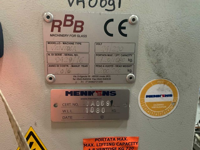 2016 rbb ventosa vacuümheffer - afbeelding 6 van  6