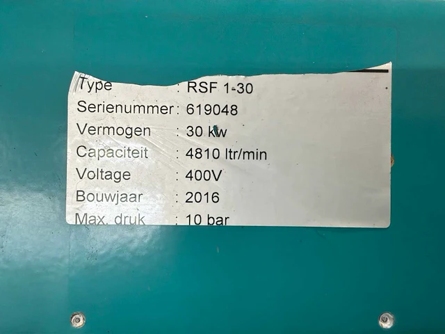 2016 renner rsf 1-30 schroefcompressor - afbeelding 8 van  8