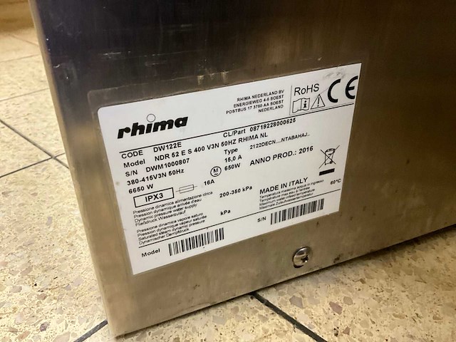 2016 rhima dw 122 e vaatwasmachine - afbeelding 8 van  8