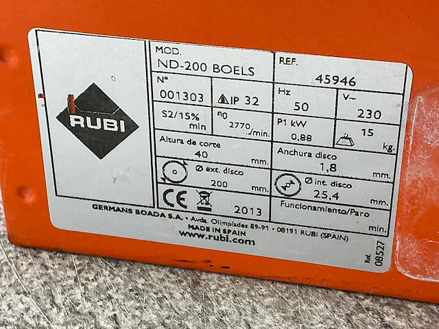 2016 rubi nd-200 tegelzaag 400mm - afbeelding 5 van  6