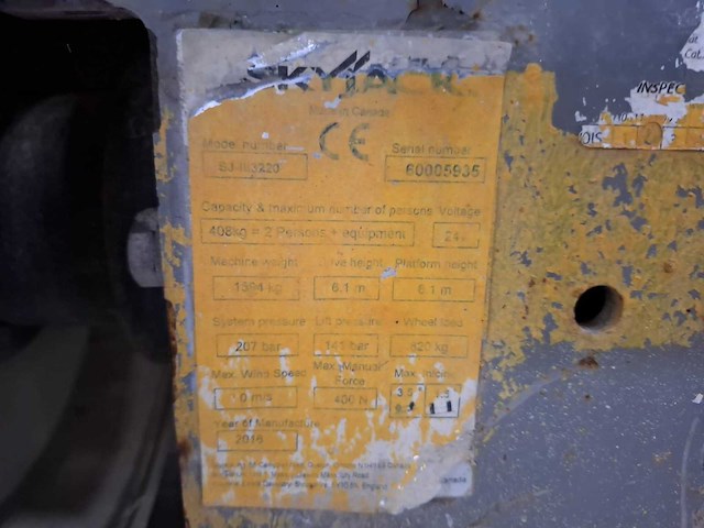 2016 skyjack sj3220 hoogwerker - afbeelding 11 van  15