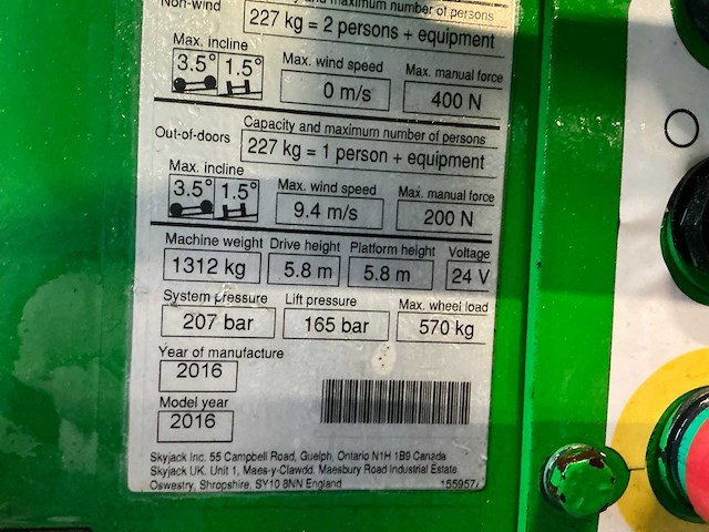 2016 skyjack sjiii3219 hoogwerker - afbeelding 7 van  15