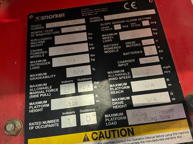 2016 snorkel push 10 pro hoogwerker - afbeelding 4 van  12