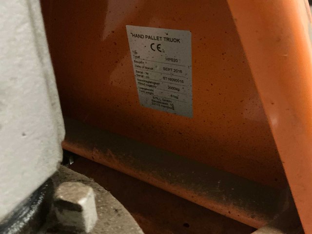 2016 still hps20 hand hydraulische palletwagen - afbeelding 6 van  9