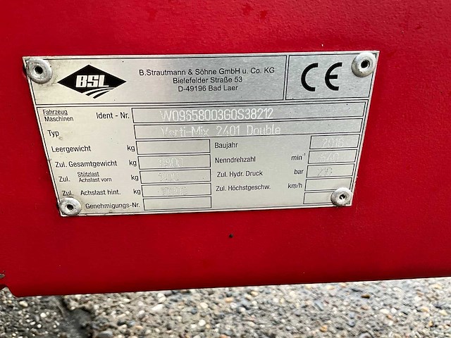 2016 strautmann verti-mix 2401 double voermengwagen - afbeelding 14 van  22