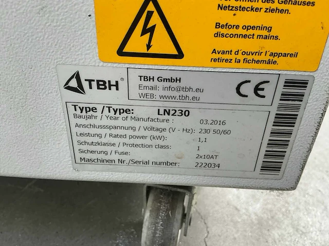 2016 tbh ln230 filterafzuiginstallatie - afbeelding 4 van  4