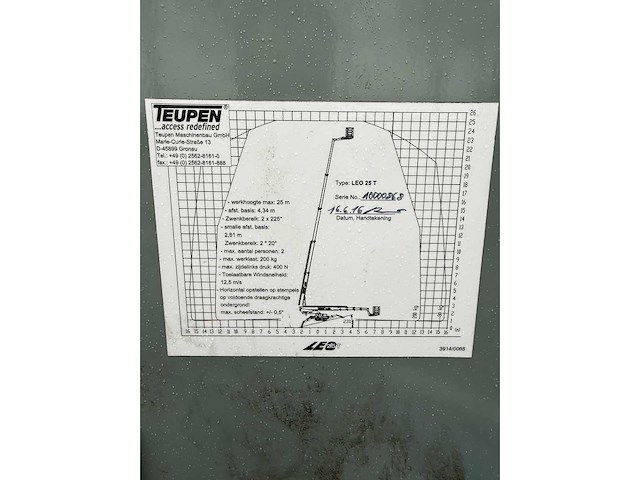 2016 teupen leo 25 t spinhoogwerker - afbeelding 16 van  16