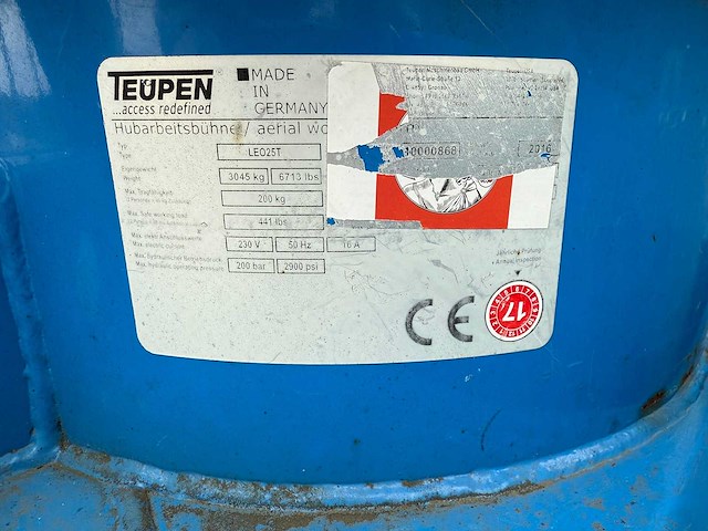 2016 teupen leo 25 t spinhoogwerker - afbeelding 18 van  25