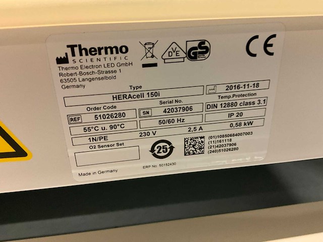 2016 thermo scientific heracell 150i gp laboratorium co2-incubator (2x) - afbeelding 3 van  11