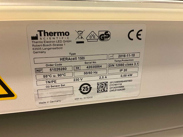 2016 thermo scientific heracell 150i gp laboratorium co2-incubator (2x) - afbeelding 8 van  11