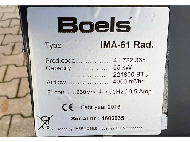 2016 thermobile ima-61 industriële heater / event heater / hetelucht turbine - afbeelding 5 van  13