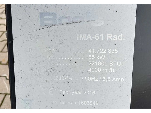 2016 thermobile ima-61 r industriële heater / event heater / hetelucht turbine - afbeelding 5 van  13