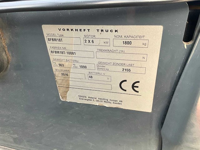 2016 toyota traigo 18 vorkheftruck - afbeelding 22 van  24
