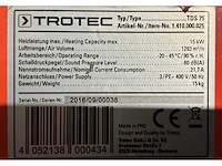 2016 trotec tds75 industriële heater - afbeelding 3 van  5