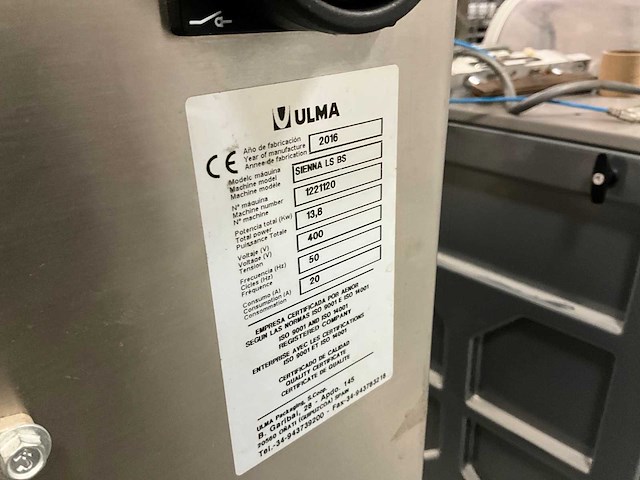 2016 ulma sienna ls bs horizontale flowpackmachine (c) - afbeelding 10 van  18