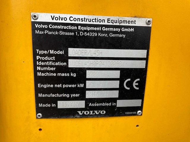 2016 volvo l45h shovel - afbeelding 19 van  27