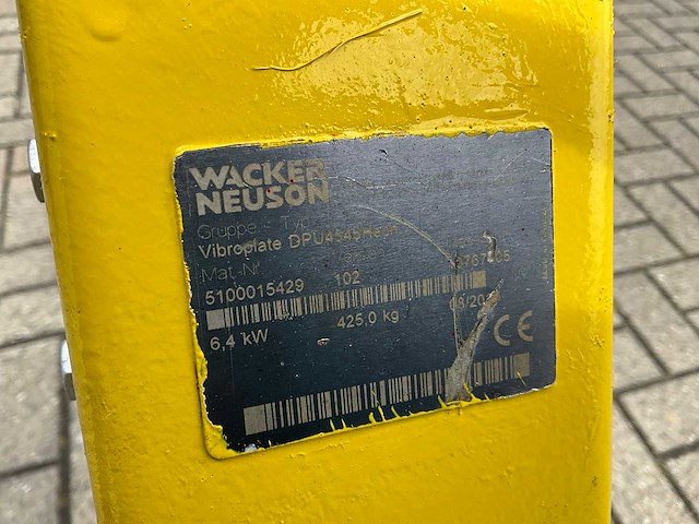 2016 wacker neuson dpu 4545 trilplaat - afbeelding 10 van  10