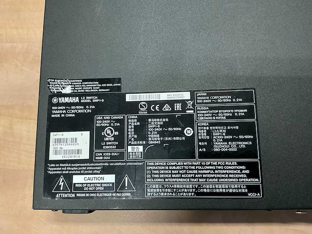 2016 yamaha swp1-8 poort dante switch - afbeelding 4 van  4