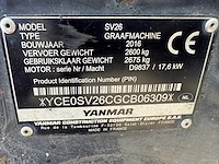 2016 yanmar sv26 midigraafmachine - afbeelding 8 van  16