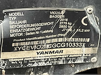 2016 yanmar vio25-4 mini graafmachine - afbeelding 21 van  28