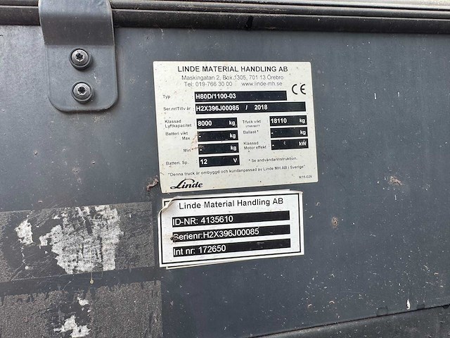 2017 - linde - h80d/1100-03 - forklift trucks - afbeelding 17 van  30
