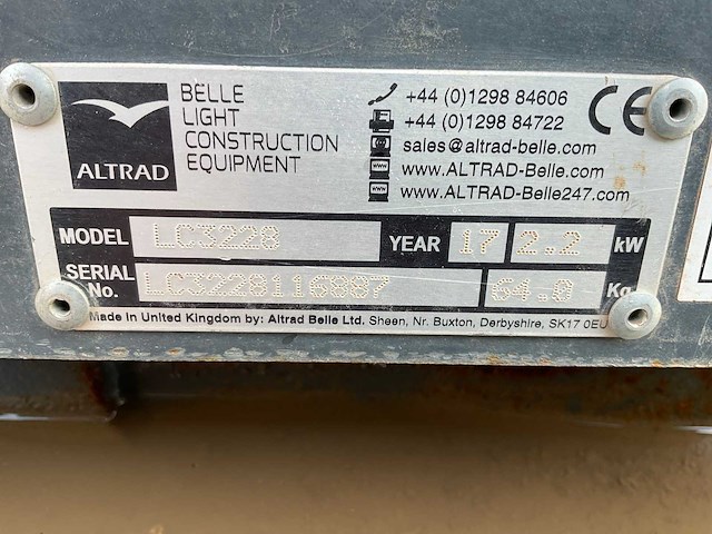 2017 altrad / belle lc3228 compacte trilplaat - afbeelding 6 van  6