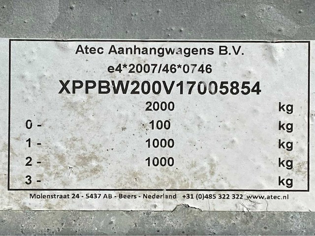 2017 atec eb2 2-1 dubbelas aanhangwagen - afbeelding 11 van  19