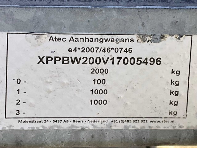 2017 atec eb2 2-1 dubbelas aanhangwagen - afbeelding 14 van  21