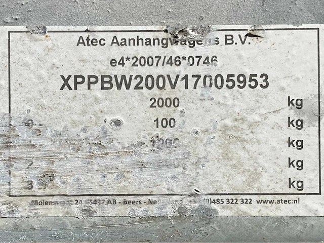 2017 atec eb2 2-1 dubbelas aanhangwagen - afbeelding 11 van  19