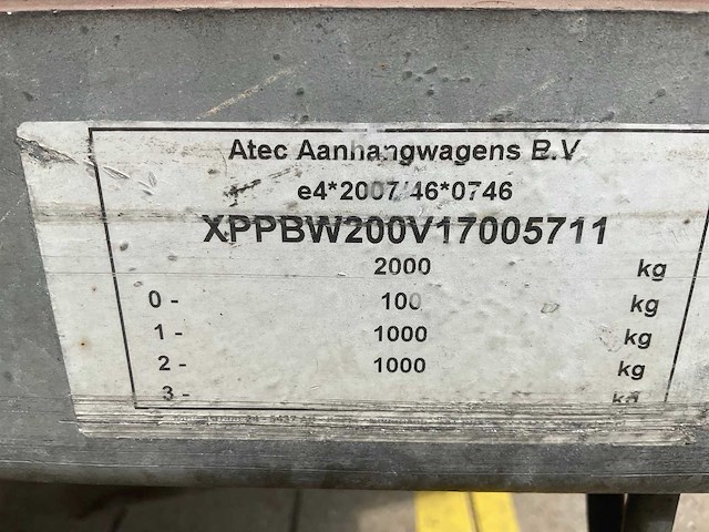 2017 atec eb2 2-1 dubbelas aanhangwagen - afbeelding 7 van  15