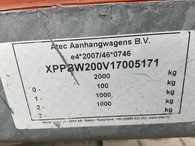 2017 atec eb2 2-1 dubbelas aanhangwagen - afbeelding 9 van  17