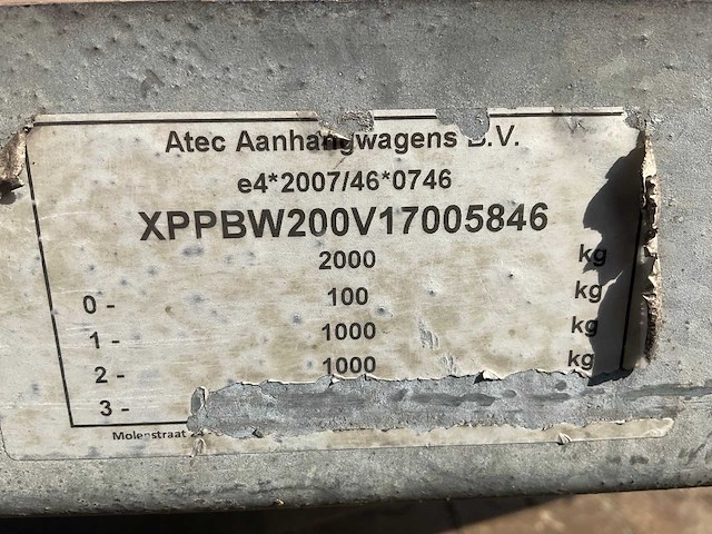 2017 atec eb2 2-1 dubbelas aanhangwagen - afbeelding 8 van  16