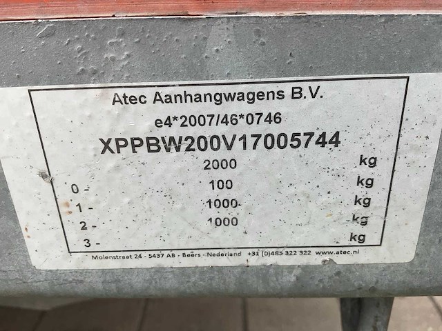 2017 atec eb2 2-1 dubbelas aanhangwagen - afbeelding 7 van  16