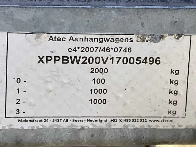 2017 atec eb2 2-1 dubbelas aanhangwagen - afbeelding 21 van  21