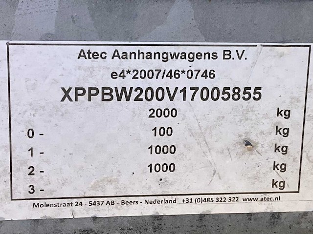 2017 atec eb2 2-1 dubbelas aanhangwagen - afbeelding 11 van  19