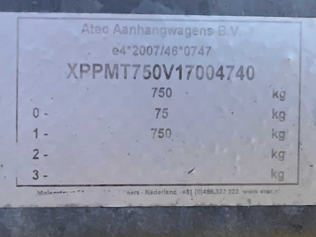 2017 atec eo750 motoraanhangwagen - afbeelding 4 van  12