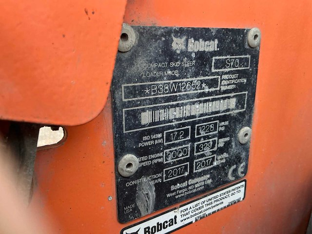 2017 bobcat s70 schranklader - afbeelding 21 van  28
