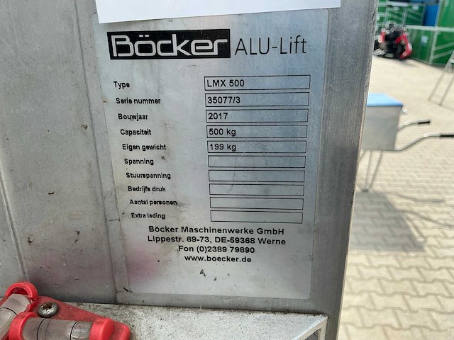 2017 böcker alu-lift lmx 500 montagelift - afbeelding 4 van  4