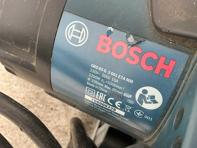 2017 bosch gks 85 g handcirkelzaag 235mm - afbeelding 1 van  5
