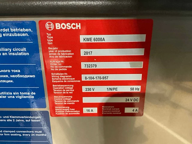 2017 bosch kwe6000a checkweigher - afbeelding 7 van  16